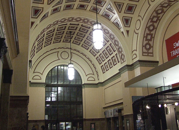 Inside the main entrance of Wellington Railway Station